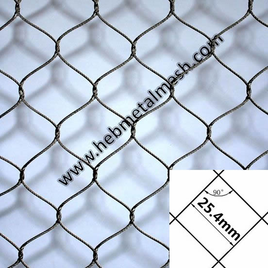1" aviary mesh stainless steel wire rope mesh bird cage net factory sell high quality 6'8" x 16' rolls