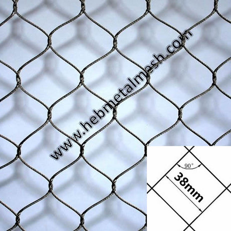 Sample 1.5" x 1.5" x 1/16" stainless steel rope mesh aviary mesh panels parrot cage netting small animal enclosure fence