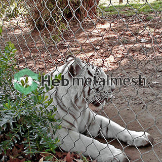Sample 3" x 3" x 1/8" stainless steel rope mesh tiger enclosure fence lion enclosure mesh leopard enclosure netting