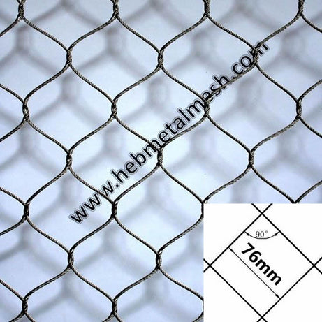 Sample 3" x 3" x 1/8" stainless steel rope mesh tiger enclosure fence lion enclosure mesh leopard enclosure netting
