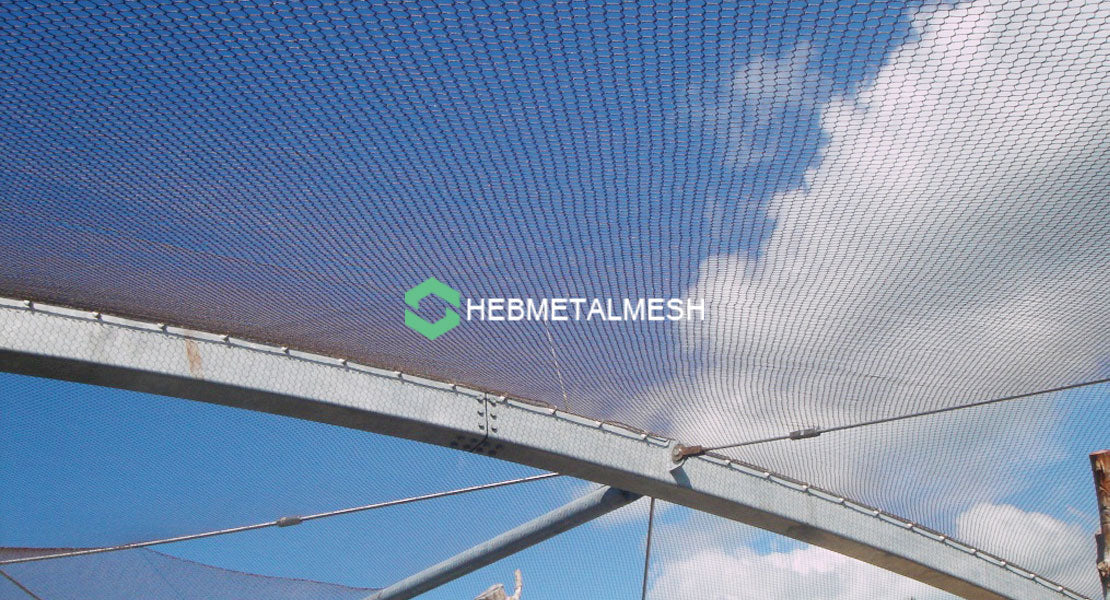 1.5" x 1.5" x 5/64" Stainless steel rope mesh sample