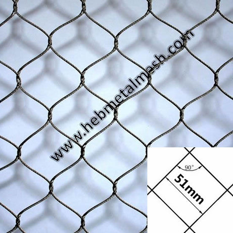 Sample 2" x 2" x 3/32" stainless steel rope mesh macaw enclosure net animal enclosure mesh monkey cage fence
