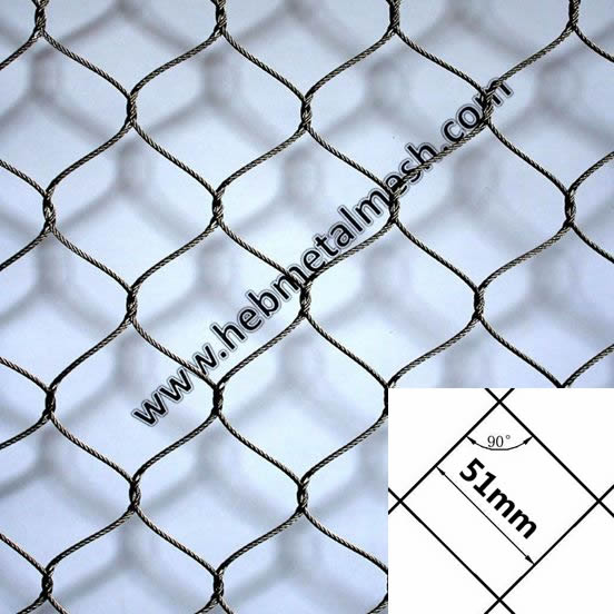 2" x 2" x 1/16" Stainless steel zoo mesh sample